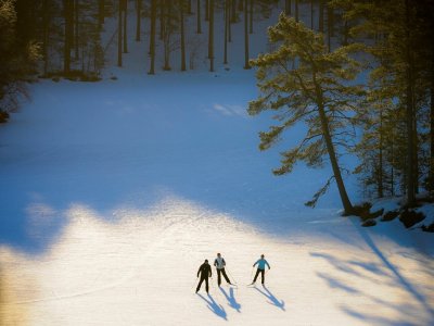 Skaten im Wald von Vuokatti