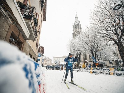 For once, in the snowfall