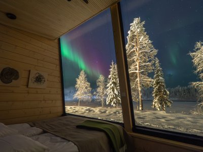 Schlafen unter tanzenden Polarlichtern