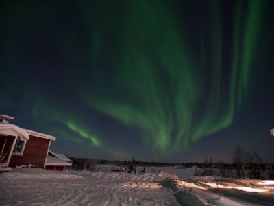 Nordlichter über dem Huskycamp