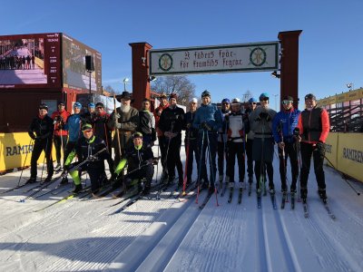 Team Sandoz at the finish line